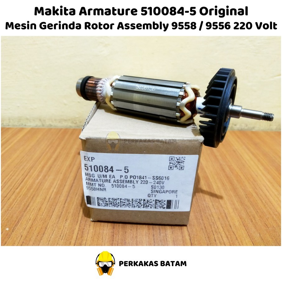 Makita Armature 510084-5 Original Mesin Gerinda 9558 / 9556 Rotor 220V