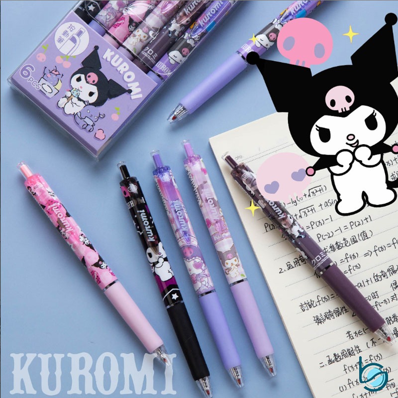 

Pulpen Gel Motif Kuromi Sanrio/Gel Pen Cetek 0.5mm/Pen Tinta Hitam - Best Stationary