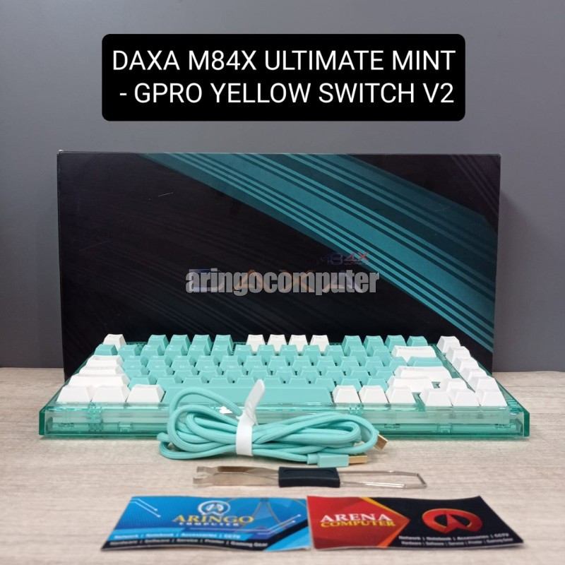 Keyboard Rexus GAMING Wireless MECHANICAL DAXA M84X ULTIMATE MINT - GPRO YELLOW SWITCH V2