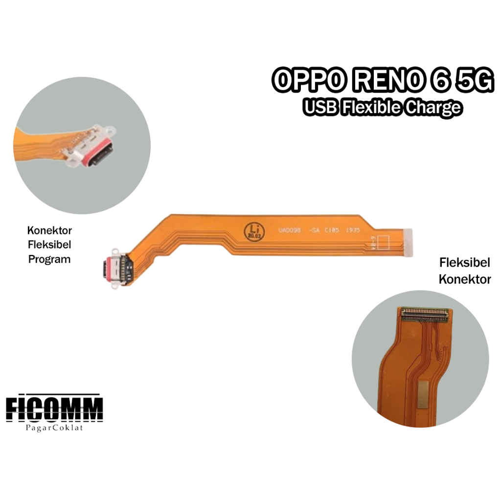Oppo Reno 6 5G USB Fleksibel Flexible Board Charge Cas Tengah
