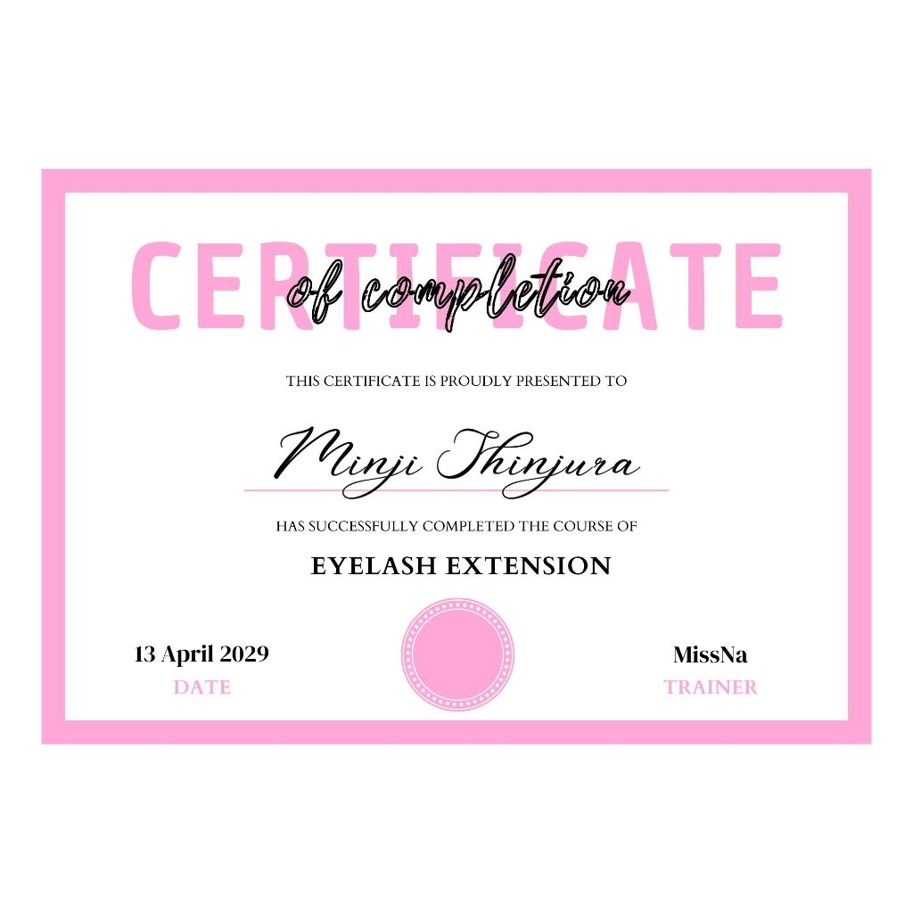 [TIDAK DICETAK]DESAIN SERTIFIKAT EYELASH LASH LIFT NAIL ART MAKEUP| JASA DESAIN SERTIFIKAT