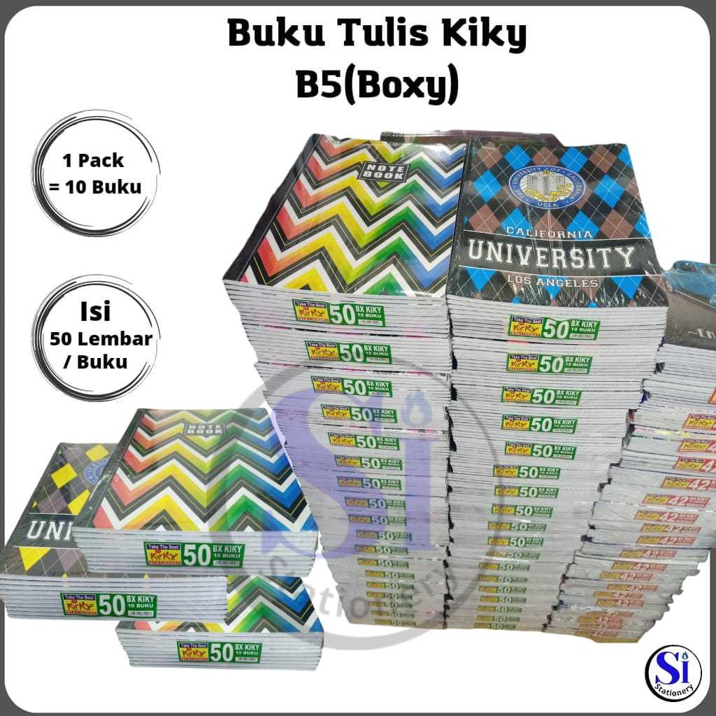 

Buku Tulis Kiky B5 Boxy 50 Lembar 1 Pack Isi 10 Pcs