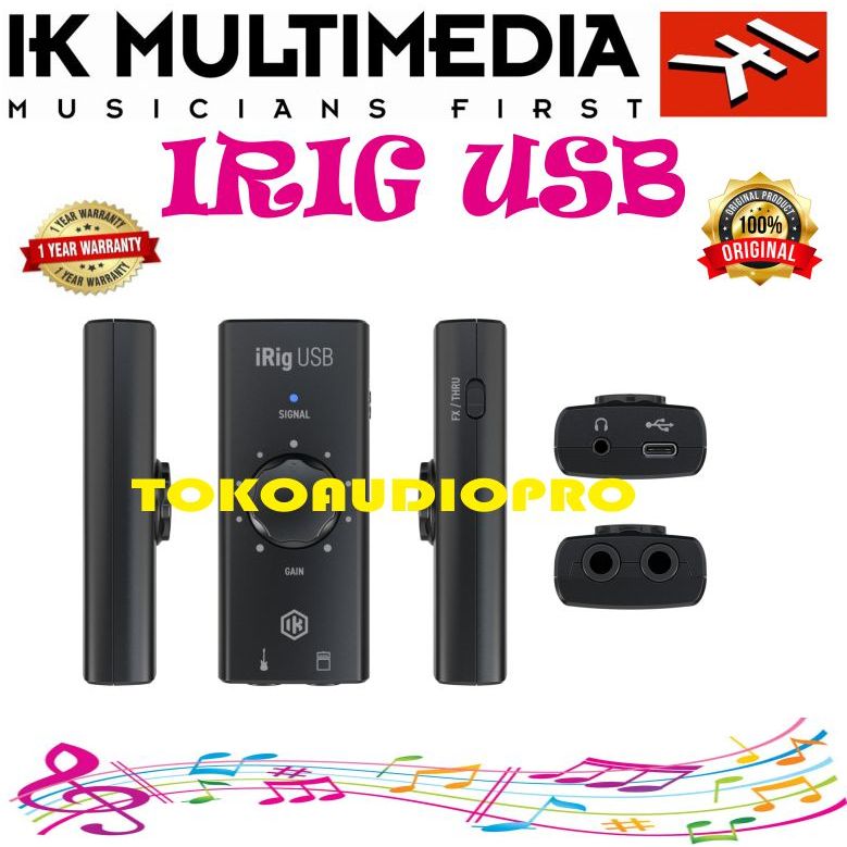 Ik Multimedia iRig USB Gitar Interface USB Original