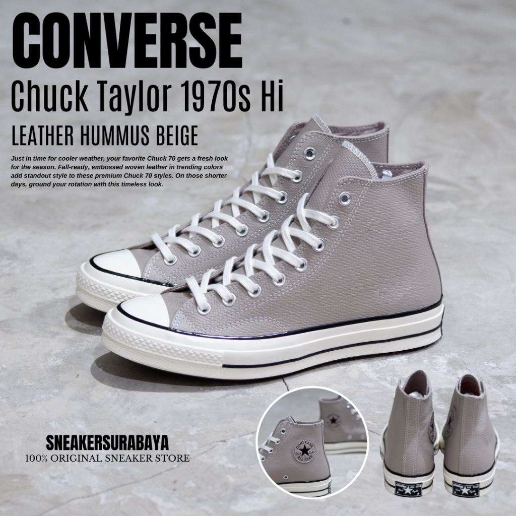 CONVERSE CHUCK TAYLOR 1970S HI LEATHER HUMMUS BEIGE CT 70S CT 70