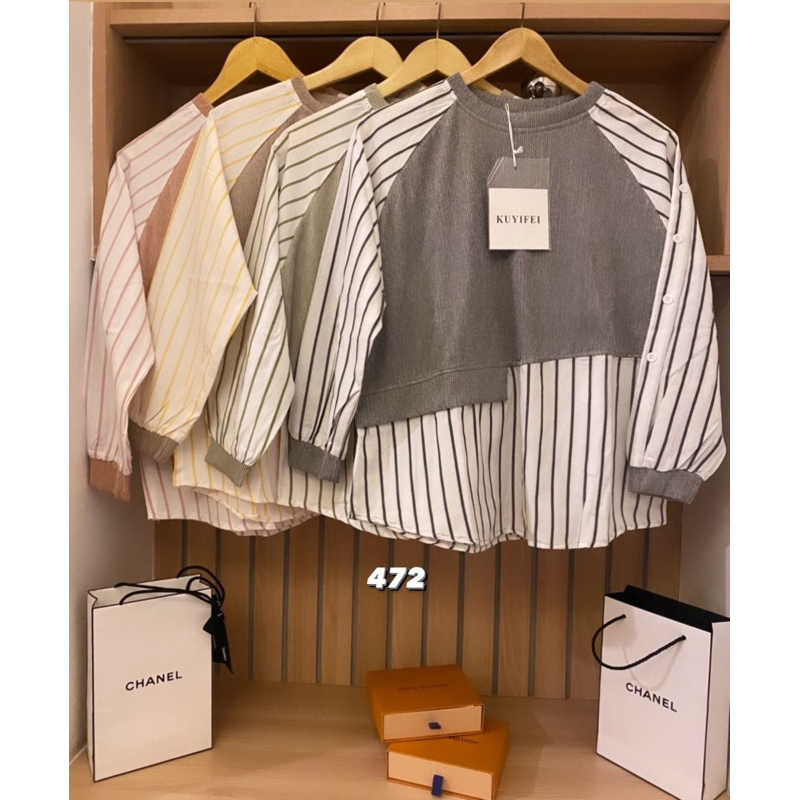 Kuyifei 472//Atasan knit//Atasan wanita//Baju rajut//Blouse wanita//Blouse formal//Blouse rajut//Blo