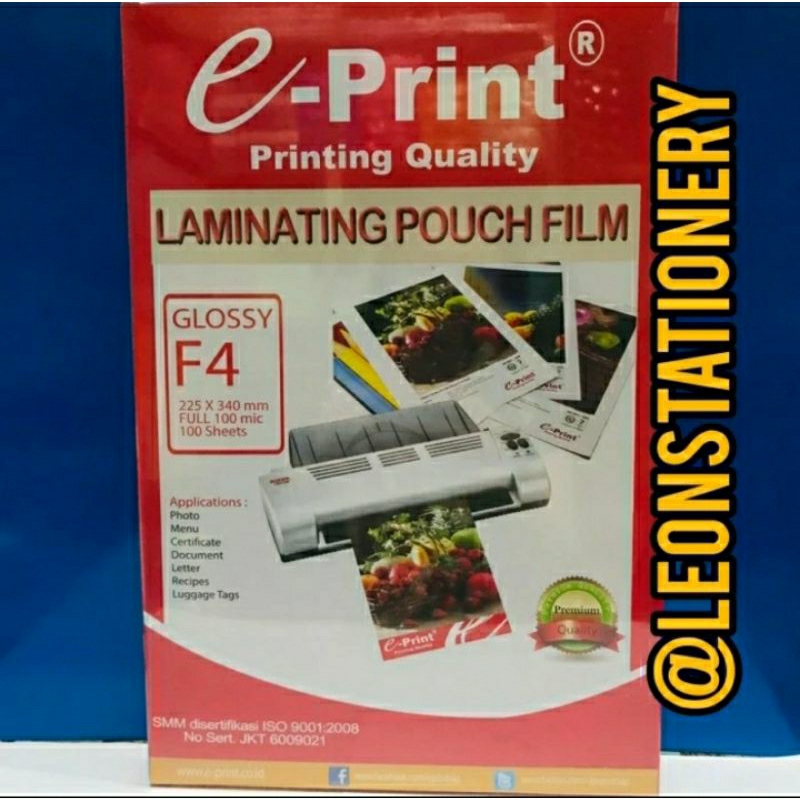 

plastik laminating eprint F4
