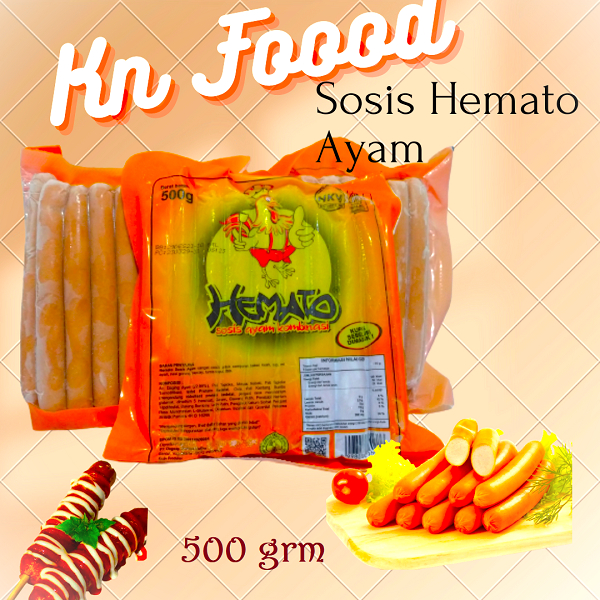 

Sosis Ayam Hemato ( 500 gr) Isi 15 pcs / Sosis Ayam Hemato Long.
