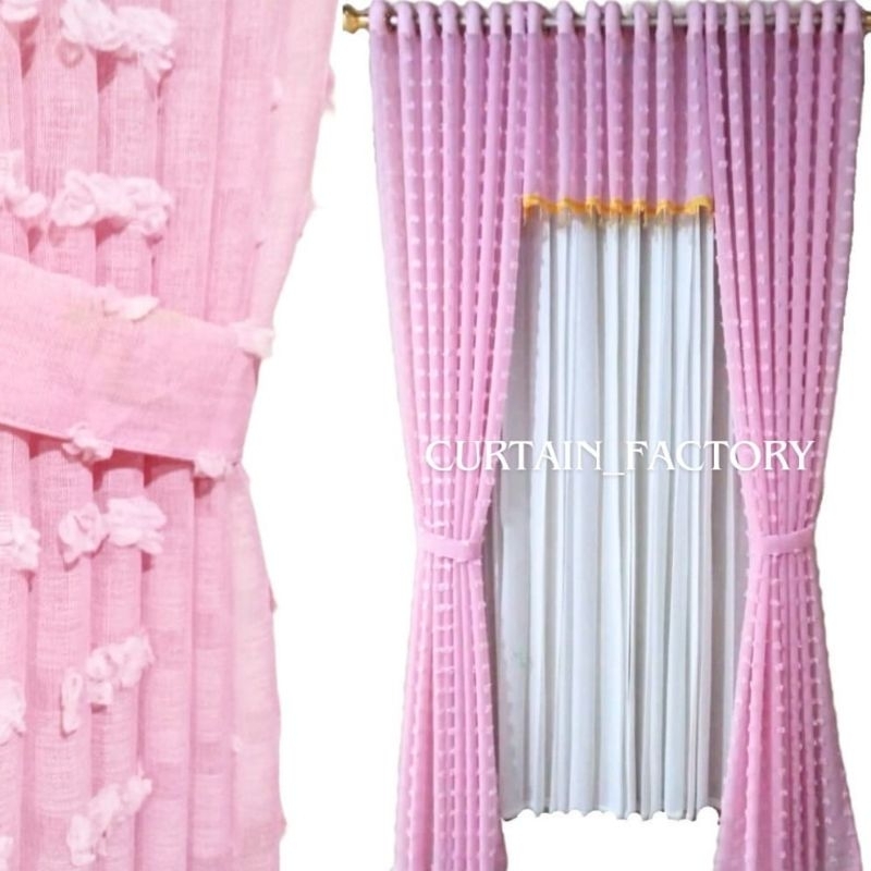 Gorden Satu Set Jendela Dan Pintu Lengkap Dengan Gorden Poni Rumbai-rumbai