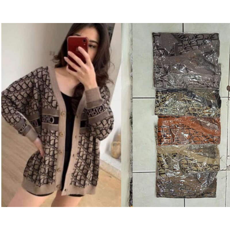 Sweater Rajut Semi Cardigan Rajut Wanita Import/ Kaos Rajut Wanita Import Terbaru Keren