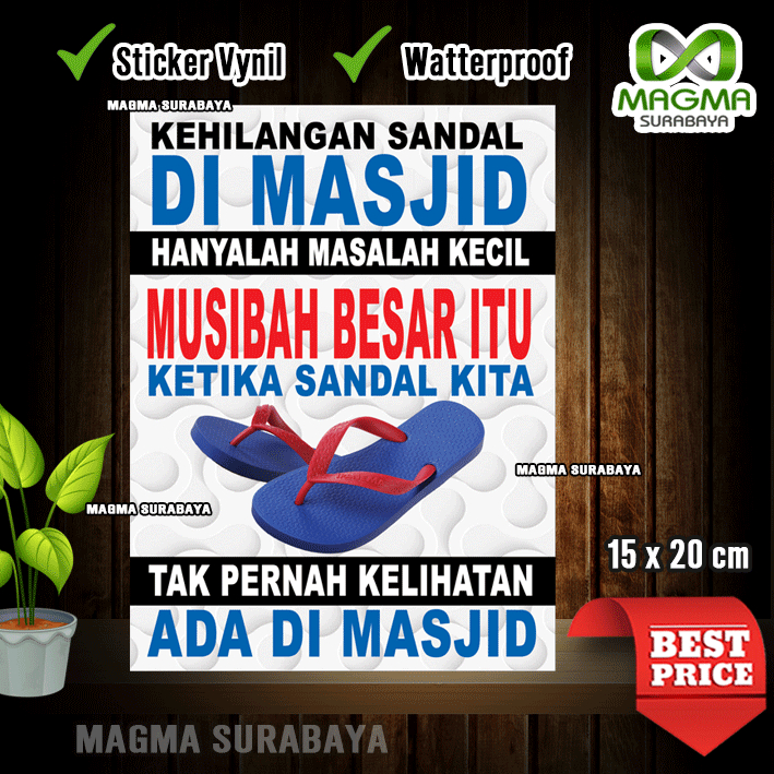 

Stiker Kehilangan Sandal di masjid - quotes - motivasi - kata mutiara