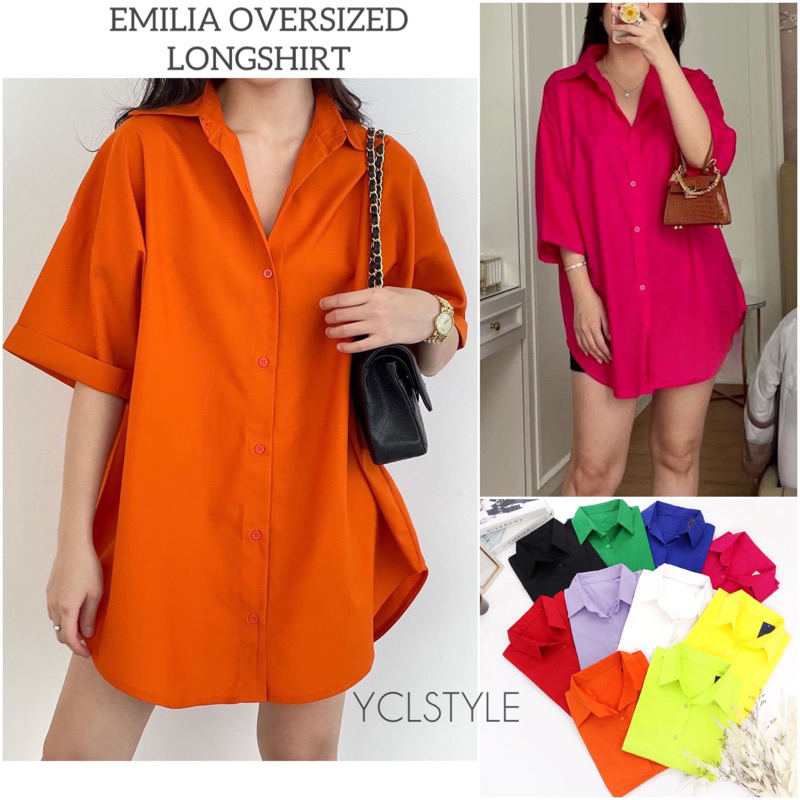 EMILIA OVERSIZED COTTON SHIRT PREMIUM KEMEJA PANJANG WANITA