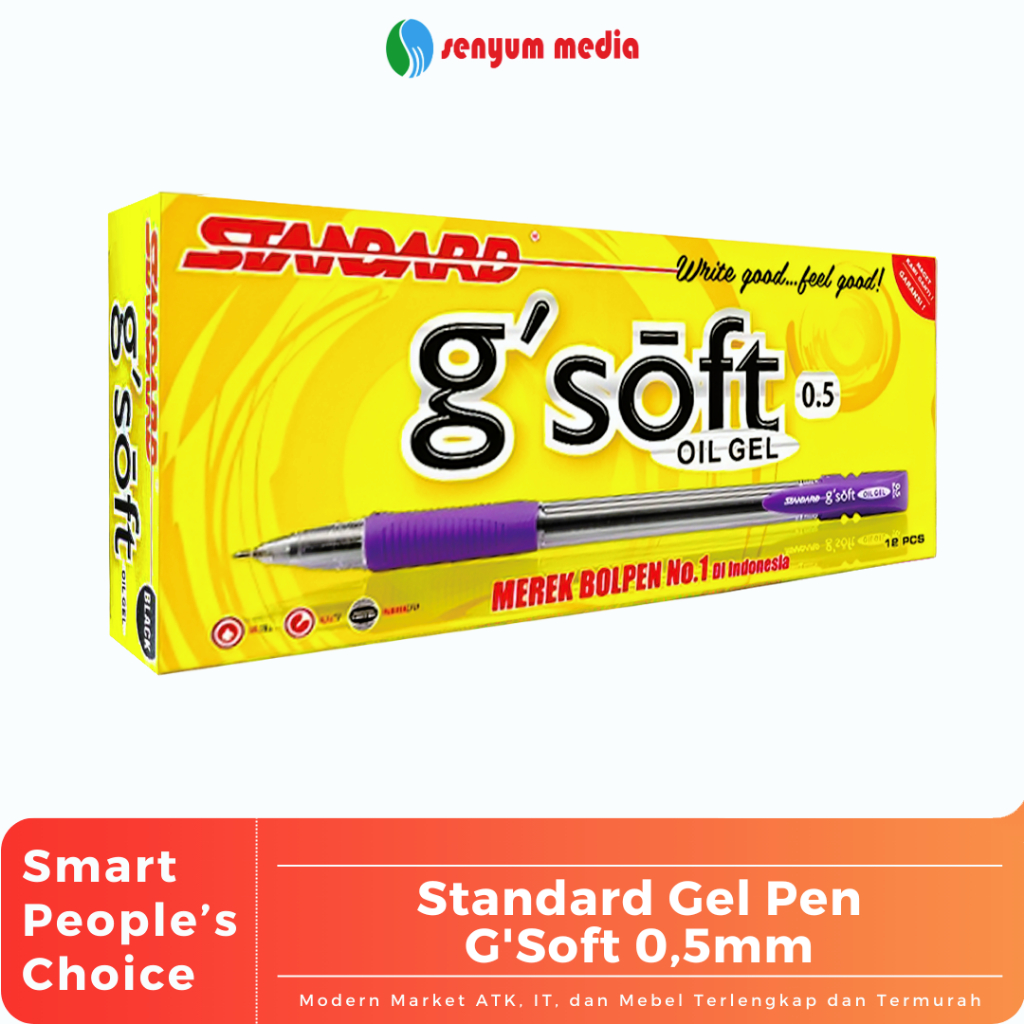 

Standard Gel Pen G'Soft 0,5mm (1 Pack Isi 12 Pcs) (S:DZN)