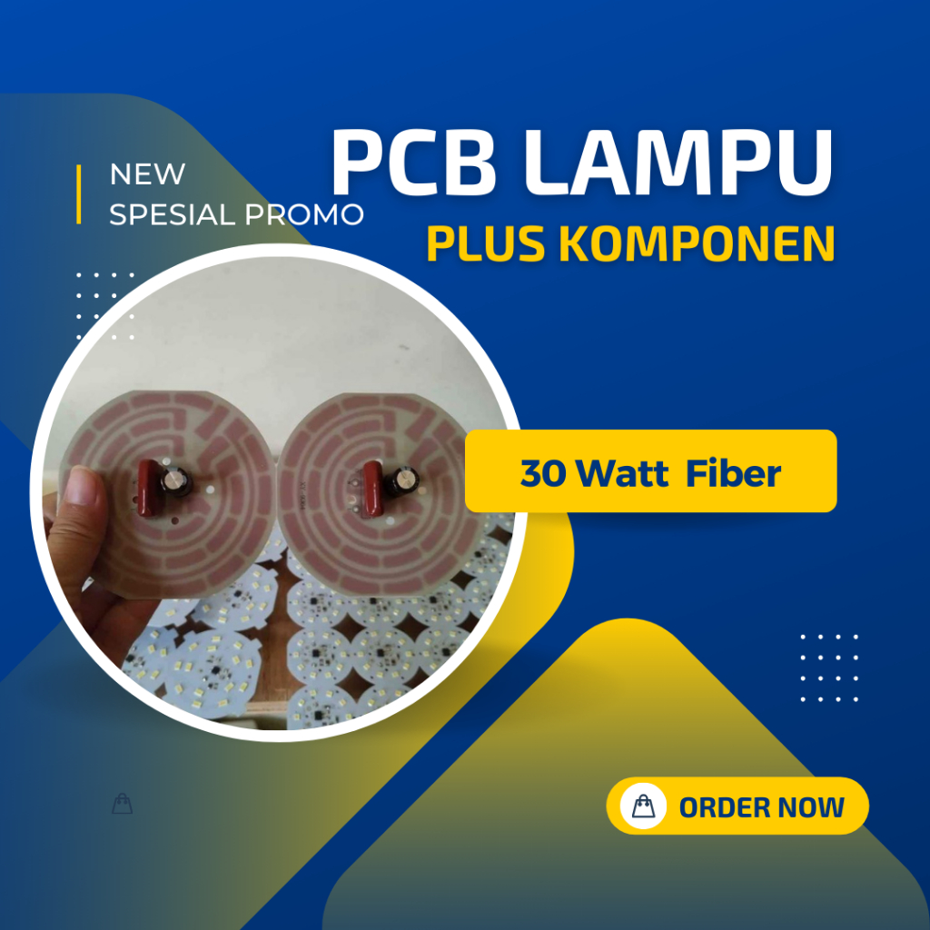 Stok Baru PCB Lampu LED 30 Watt Fiber Chps 0.5 Watt 9 Volt - Harga 1PCs