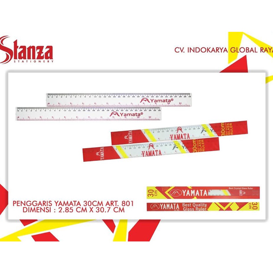 

Seller 12 psc penggaris plastik 3 cm yamata 1