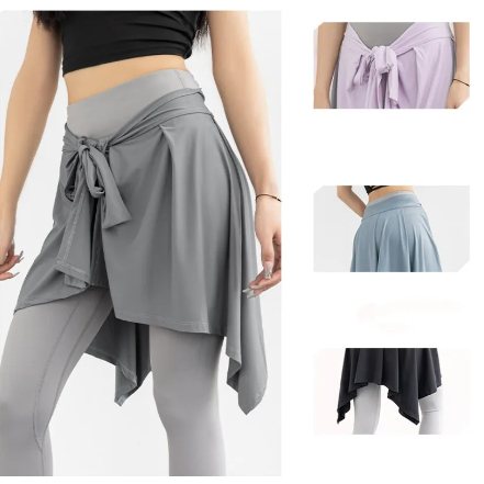 NEWZORA Rok Yoga Rok Balet Tenis Tali Panjang Rok Yoga Bawahan Penutup Pinggul Cocok untuk Wanita de