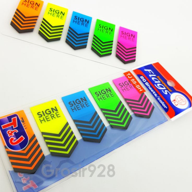 

Best Seller Sticky Notes Memo Flags Sign Here TJ Plastik Warna Warni TJ 55SH