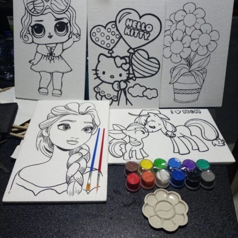 

Jajanan THR paket ekonomis lengkap mewarnai styrofoam ukuran 2x3 cm JKZ