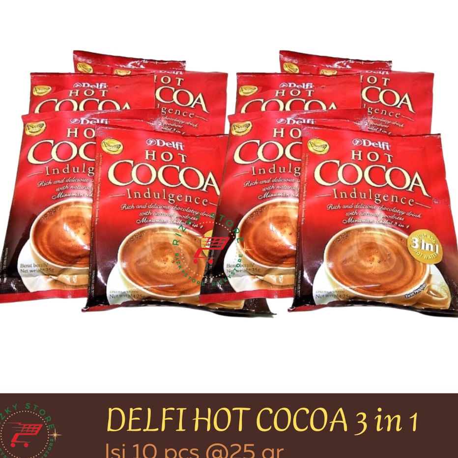 

Diskon DELFI HOT COCOA MIX 3 IN 1 MINUMAN COKLAT kayak Cadbury 1 Renceng isi 1 sachet 25 gram