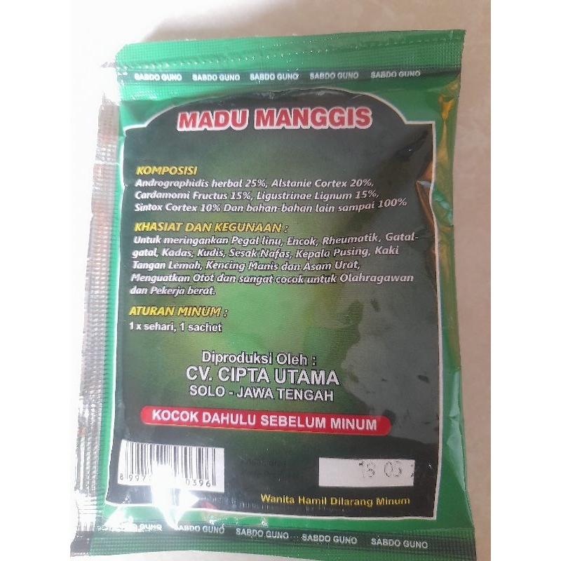 

JAMU PEGAL LINU MADU MANGGIS