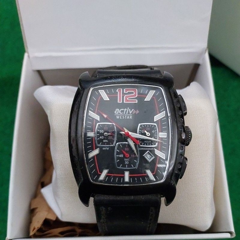 jam tangan kotak Original Activ Westar 9125BBB antik preloved second bekas