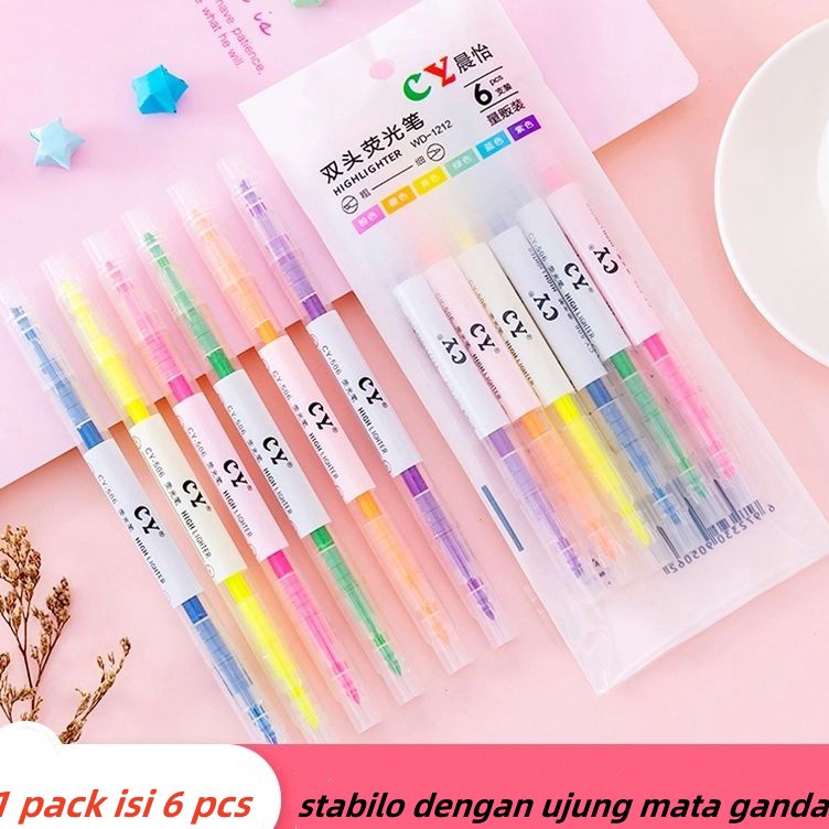 

stabilostabilo warna warni stabilo 6warna 1set stabilo isi 6pcs dengan warna berbeda
