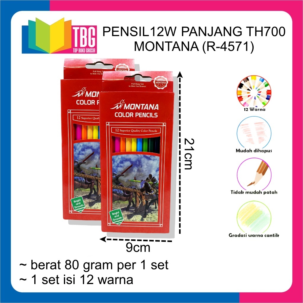 

1 SET PENSIL 12W PANJANG TH700 MONTANA PENSIL WARNA COLOUR PENCIL (R-4571)