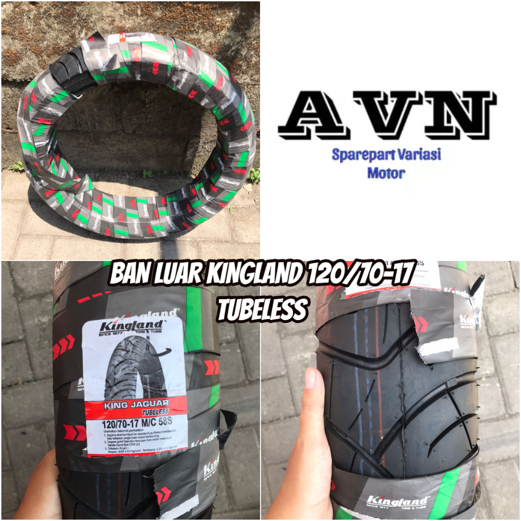 BAN LUAR KINGLAND 120/70-17 TUBELESS || BAN LUAR MOTOR SPORT RING 17 KINGLAND 120/70-17 TUBELESS
