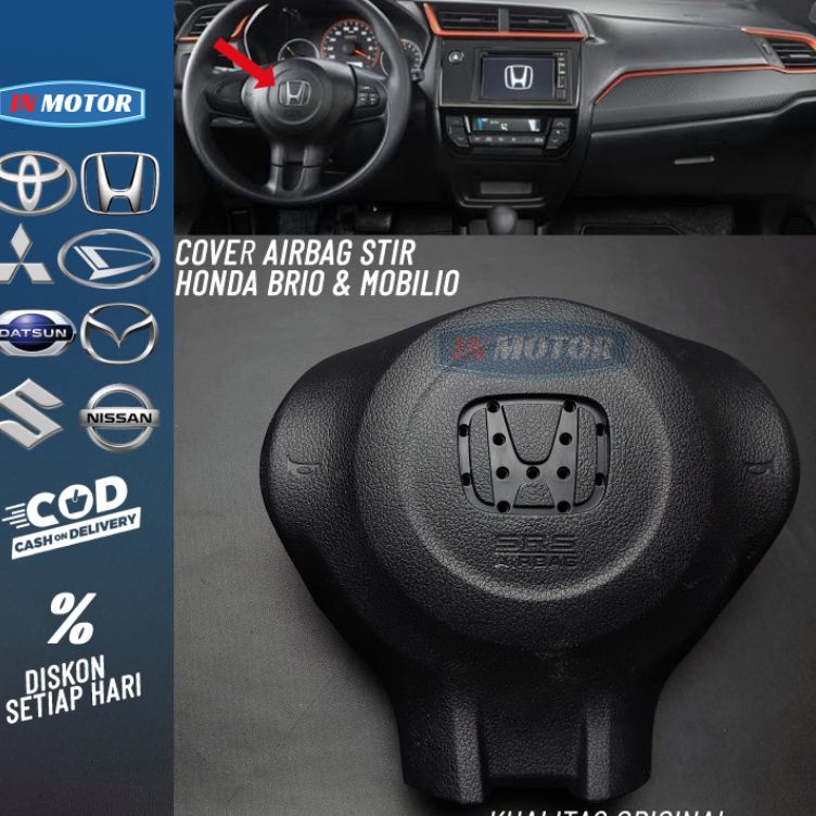 Gmd cover airbag Brio Mobilio Original honda tutup air bag Brio mobilio airbag mobil honda tutup sti