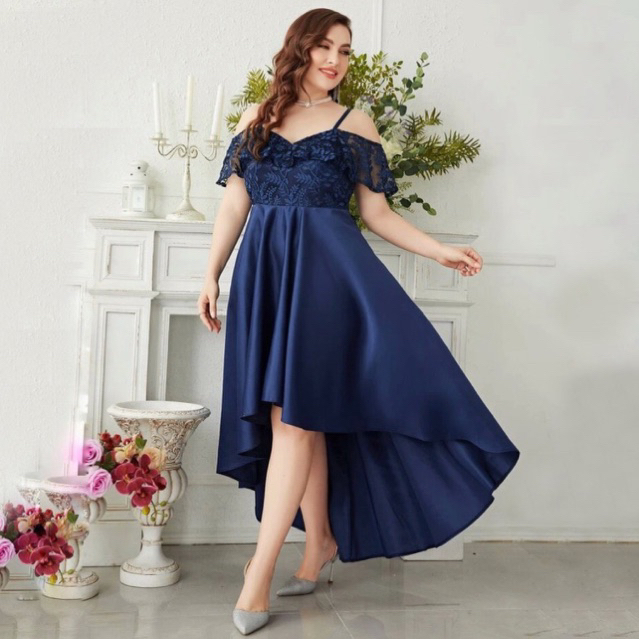LEBINE GOWN - Dress pesta wanita off shoulder sabrina tanktop gaun pesta big size jumbo ukuran besar