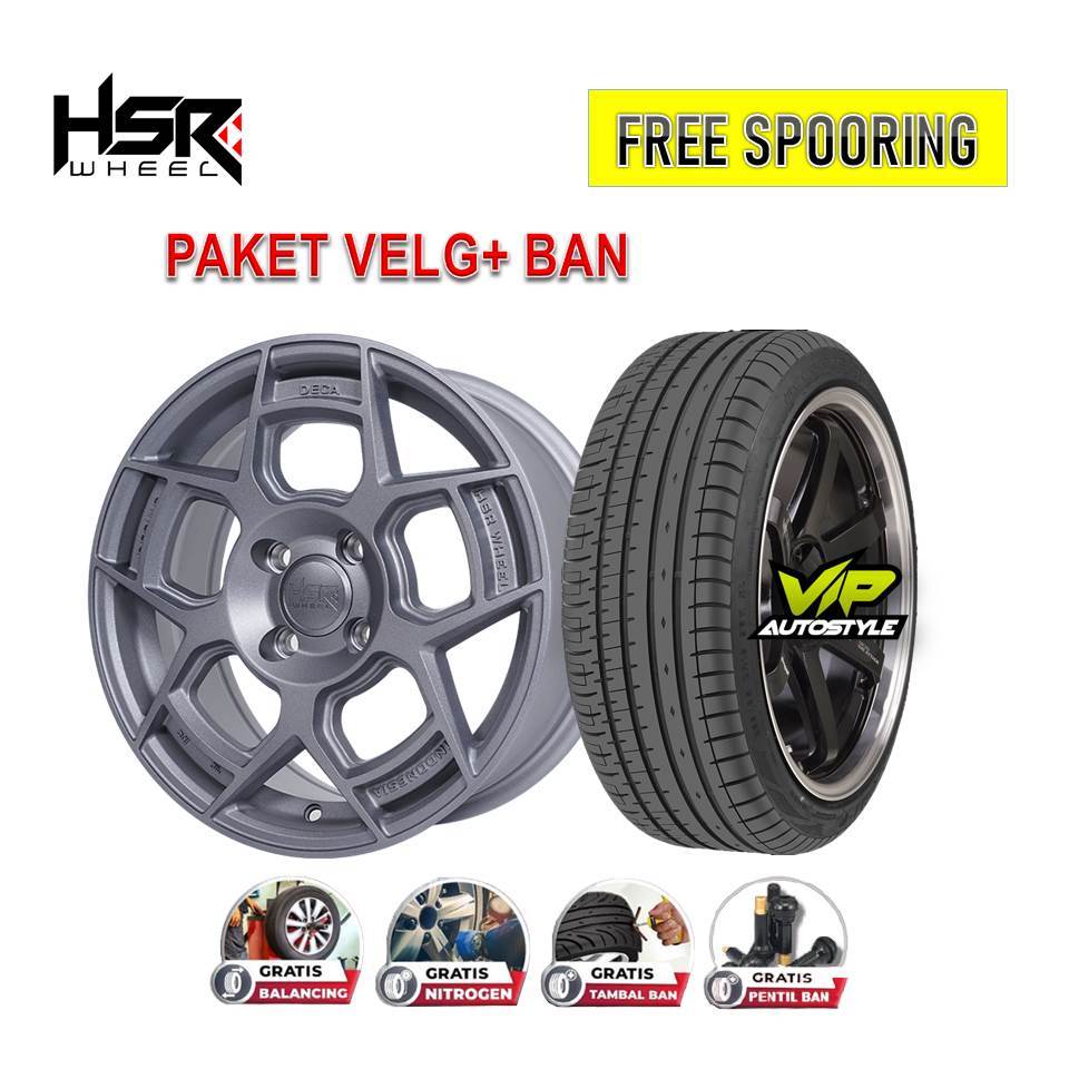 Velg Mobil Lebar Murah  Agya Altis Ayla Calya Corolla DLL Ring 15 HSR + ban  ( 4 velg + ban dan pent