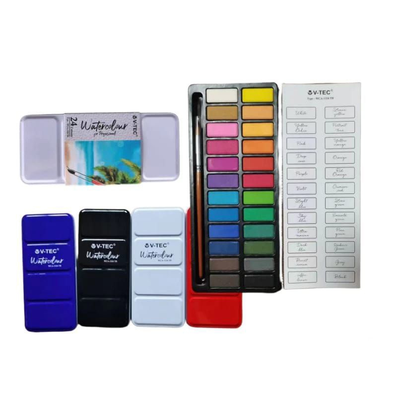 

V-Tec water colour WCA-1324 / WCA-1312 / Cat air isi 12 dan 24/Cat air 1 set