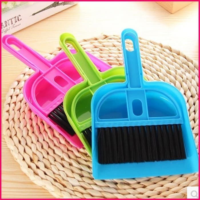 SAPU MINI Serok Cikrak Kecil Pembersih Debu Sapu Pengki Laptop Mobil Karpet Meja Warna Warni