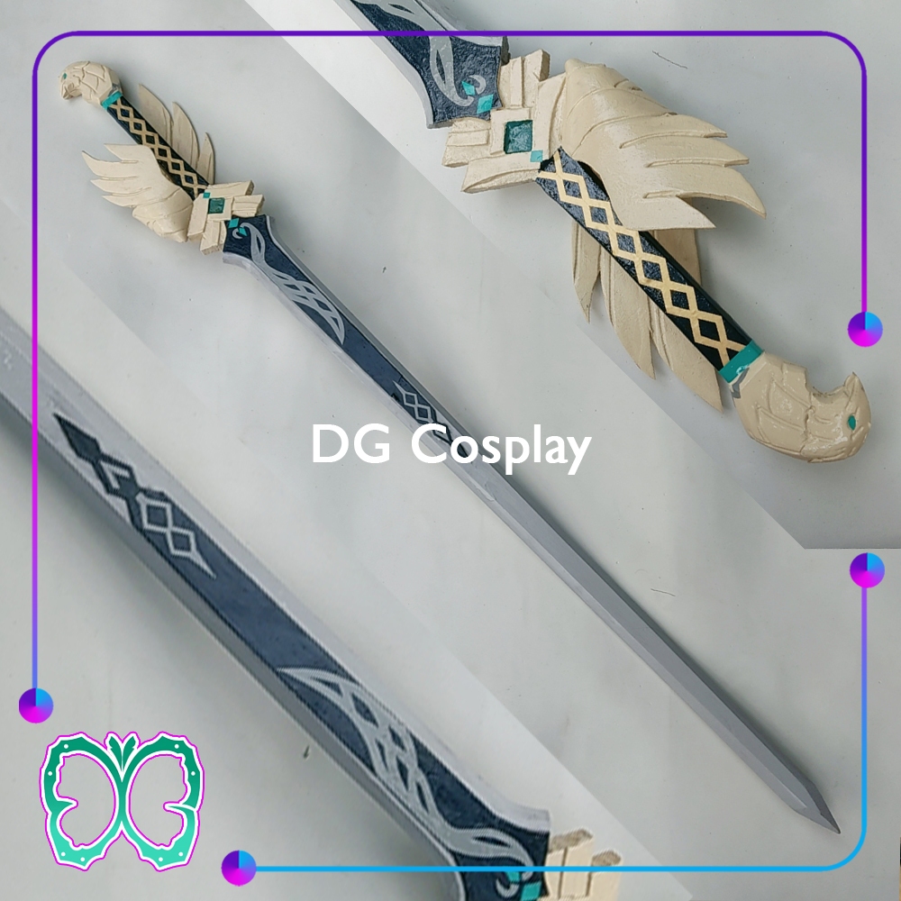 Genshin Impact Properti - Jean Sword Cosplay - Favonius Sword - Mainan Pedang Kayu Replika