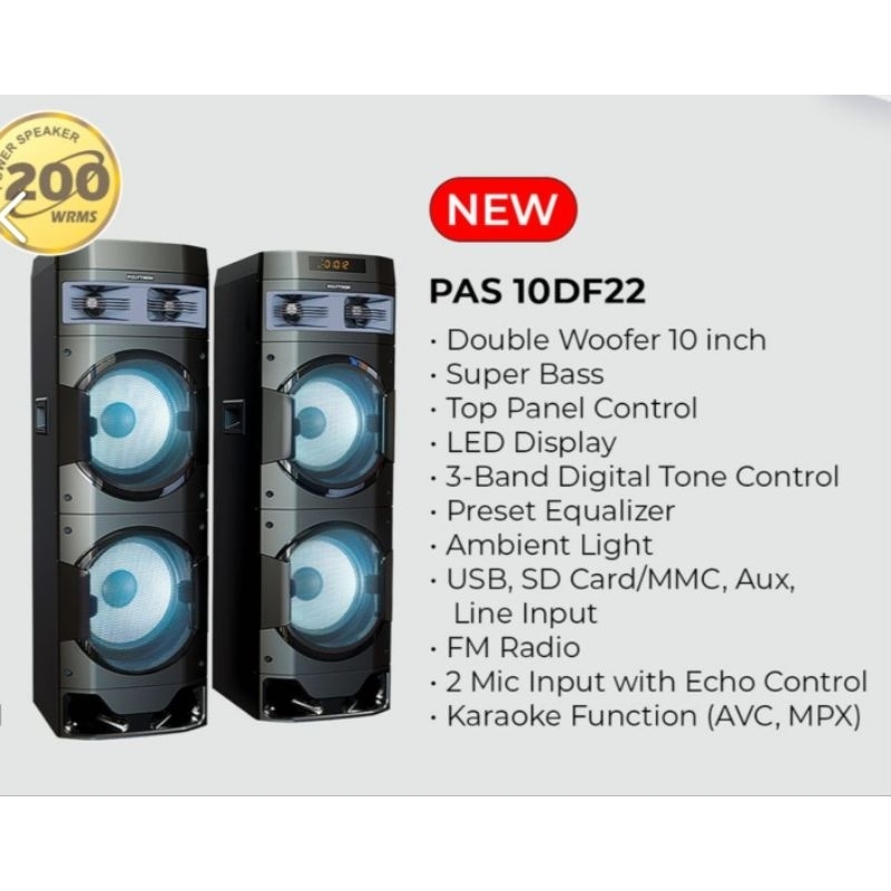 POLYTRON SPEAKER AKTIF PAS 10DF22 PAS10D22