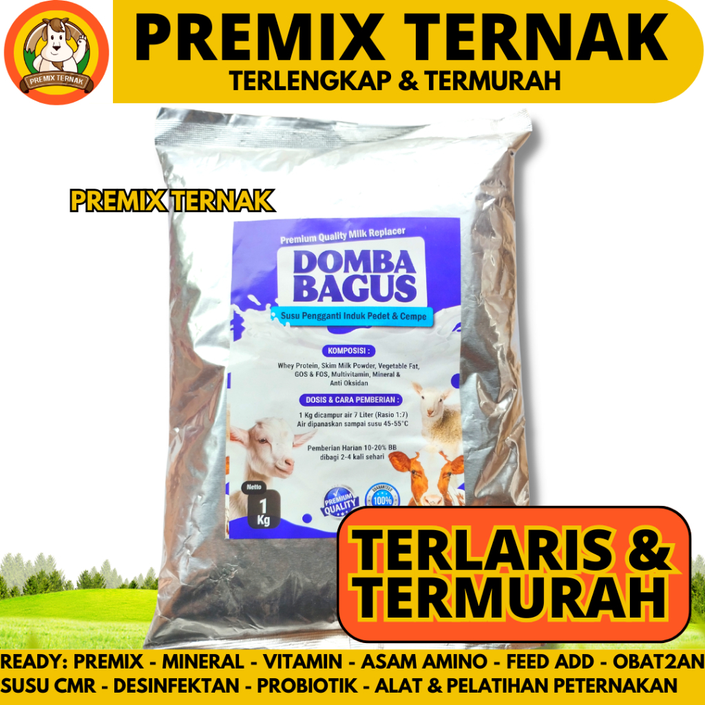 SUSU TERNAK DOMBA BAGUS 1 KG - Susu Cempe Kambing Anti Diare - Susu Pengganti Induk Anak Sapi Kambin