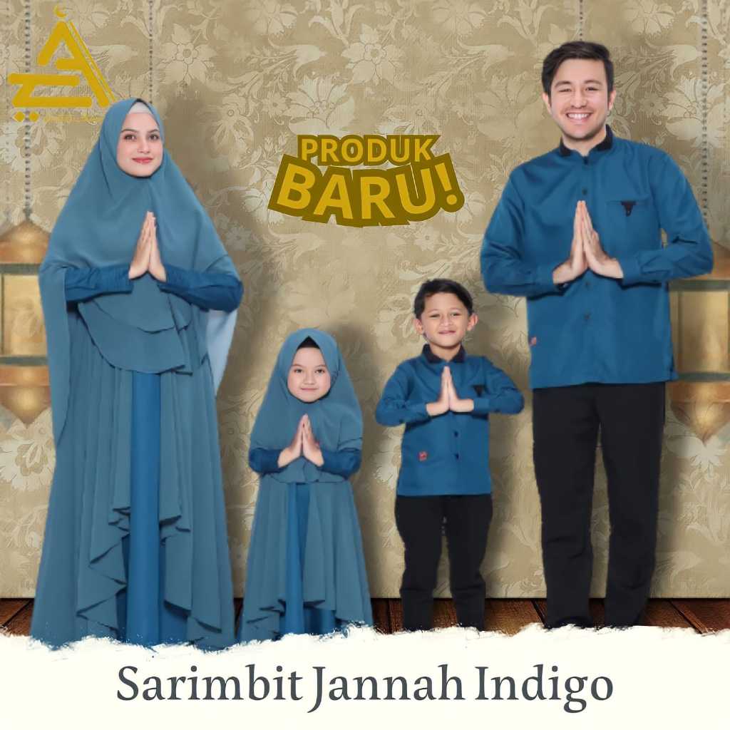 ARRA - Baju muslim sarimbit couple keluarga kekinian original brand arra terbaru series jannah warna indigo biru