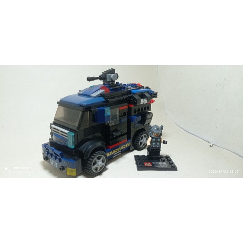 Lego kw mobil SWAT biru/Lego mobil/Lego kendaraan polisi/Lego mainan anak/Lego mainan second/Lego cu