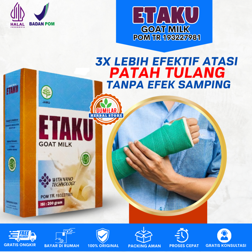 

[BISA COD] Susu Etaku Untuk Patah Tulang Penambah Nutrisi Tulang Dan Memperkuat Sendi Tulang Obat Radang Sendi Tulang Keropos Osteoporosis Obat Nyeri Sendi Lutut Nyeri Otot Dan Urat Dan Tulang Saraf Kejepit - ETAKU GOAT MILK