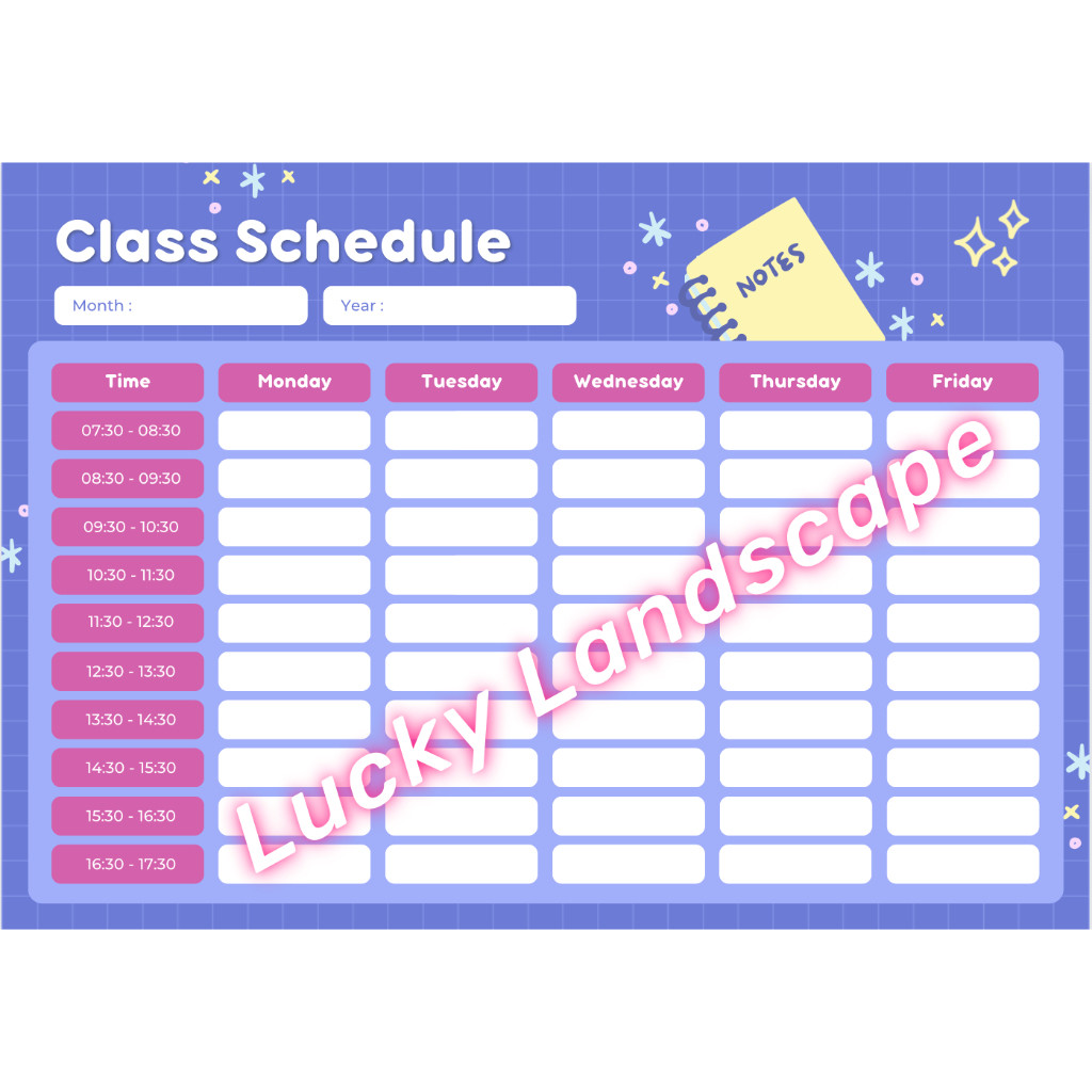 

Jadwal kelas / kelas schedule / jadwal planner DIGITAL / weekly planner DIGITAL / jadwal sekolah / diary planner / notebook / notepad