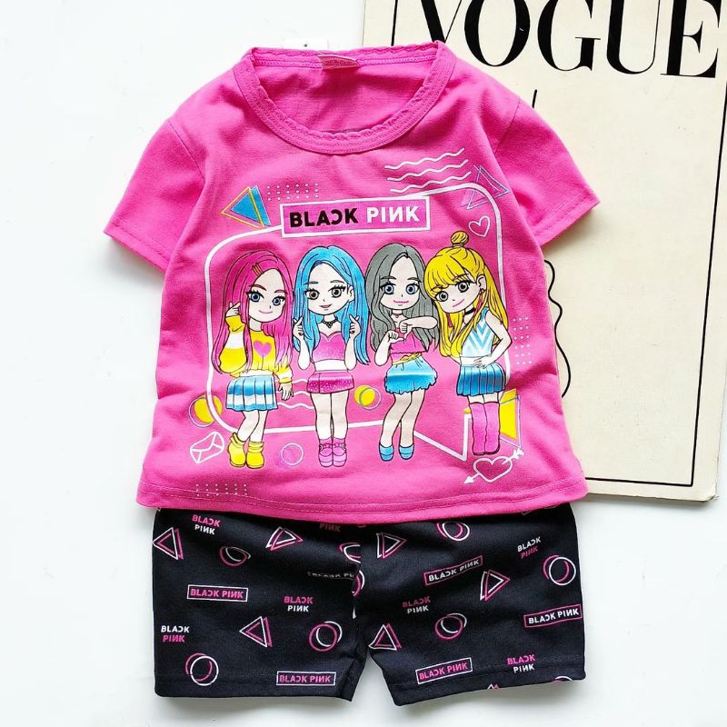 BAJU BLACKPINK ANAK CEWEK SETELAN KIDS GIRL UNTUK UMUR 1-10 TAHUN