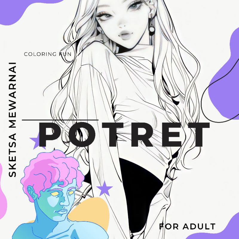 

Gambar Sketsa Mewarnai Tema Potrait Manusia Cewe Dan Cowo Isi 10 - 50 Lembar