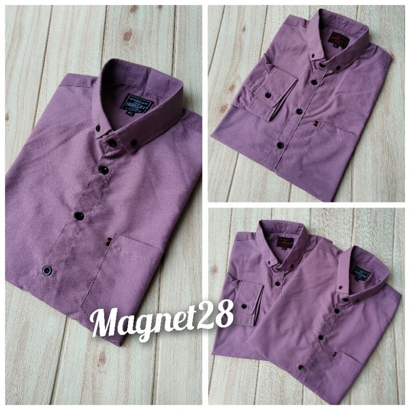 KEMEJA PRIA POLOS DUSTY PURPLE TARO LENGAN PANJANG/KEMEJA POLOS DUSTY PURPLLE