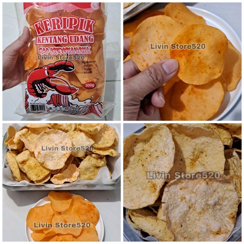 

HALAL//NEW//Keripik/Kerupuk Mentah Kentang Udang Cap Nyonya HWA 300gr