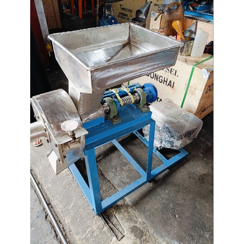 mesin gilingan bumbu cabe jahe lengkuas 8inchi stainless + mesin penggerak gx200