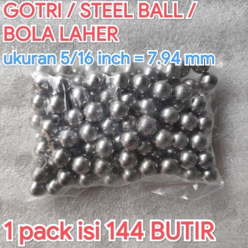 Gotri Laher Steel Ball 5/16 inch = 7.94 mm AS Tengah Keroncong Sepeda