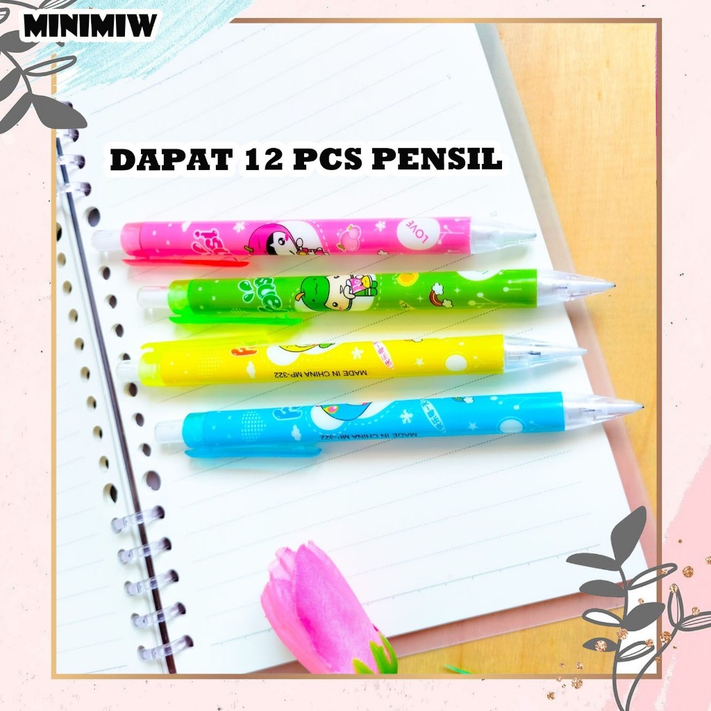 

SELUSIN (12 PCS) PENSIL CETEK MEKANIK CEWE LOVE PC-1082 MECHANICAL KLIK CLICK KARAKTER MANGA UNIK WARNA WARNI MURAH PENCIL ALAT TULIS KANTOR SEKOLAH MURAH TERMURAH COD