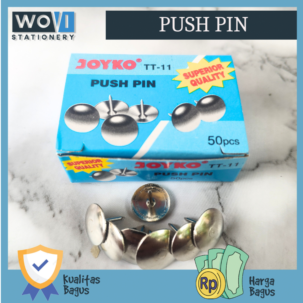 

[WOVI STATIONERY] Paku Payung TT-11 Joyko / Push Pin TT-11 Joyko / Thumb Tack TT-11 Joyko [PAK]