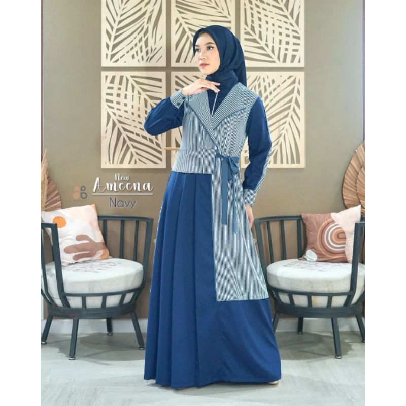GAMIS NUBUA//AMEENA DRESS NAVY//