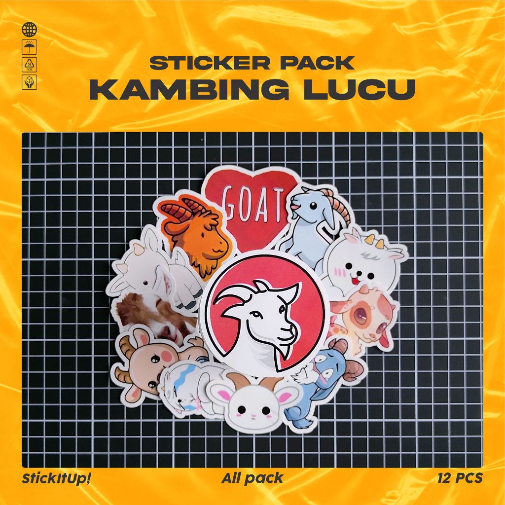 

COD✨ StickitUp Stiker Pack Kambing Lucu Untuk Koper Laptop Skateboard