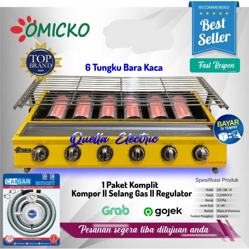 Os3- Kompor Panggangan Sosis Omicko 6 Tungku / Kompor Panggang Sosis Sate , Ayam Dll - Termurah